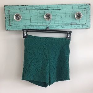Teal Lace Shorts
